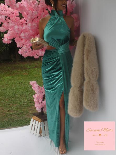 Vestido Agnes Terciopelo Turquesa [2]