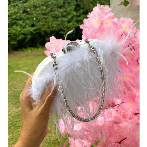Bolso Plumas Blanco