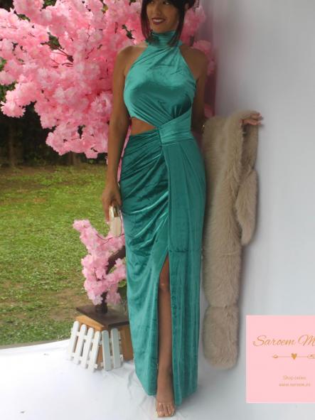 Vestido Agnes Terciopelo Turquesa [1]