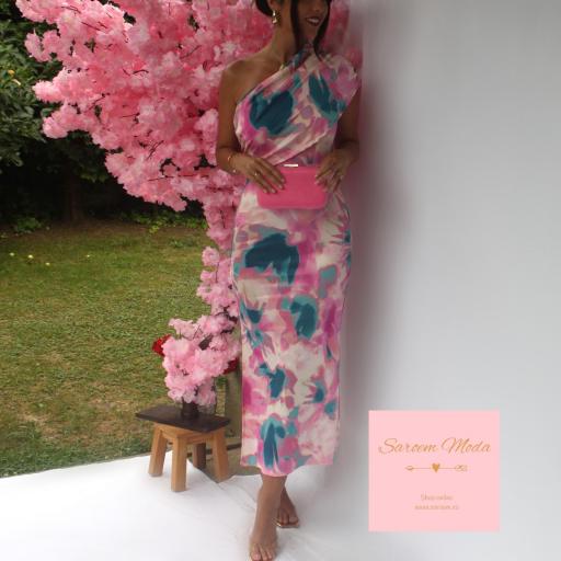Vestido Samara Estampado Rosa