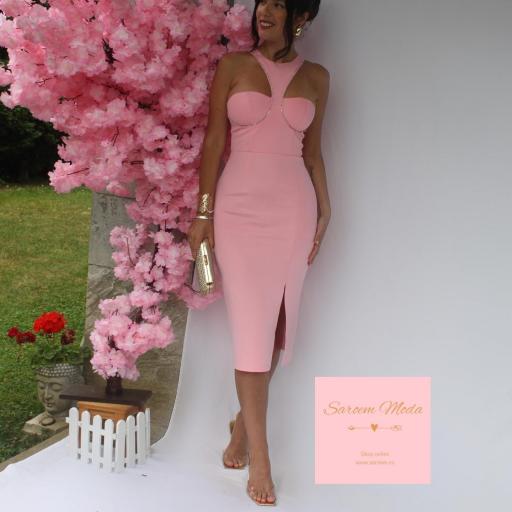 Vestido Strass Rosa Pastel  [1]