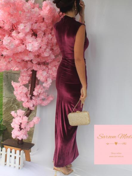 Vestido Dam Terciopelo Burdeos [4]