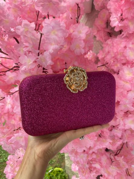 Bolso Fiesta Glitter Flor Fucsia [0]