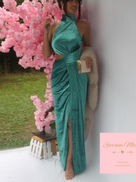 Vestido Agnes Terciopelo Turquesa [1]