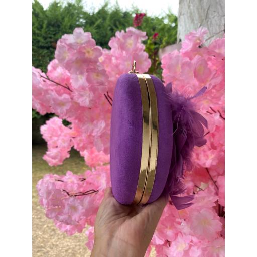 Bolso Redondo Plumas Morado [3]