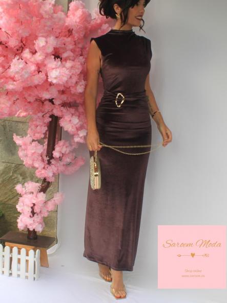Vestido Dam Terciopelo Marrón [3]
