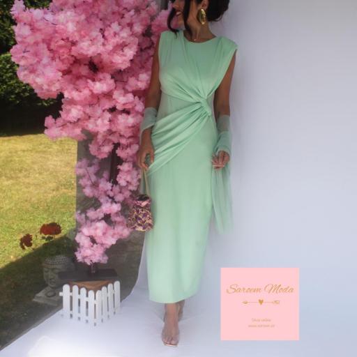 Vestido Sol Verde Menta Manga Corta