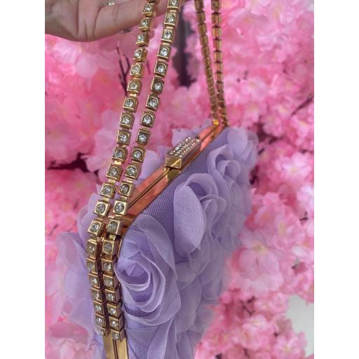 Bolso Floral Brillo Lila [2]