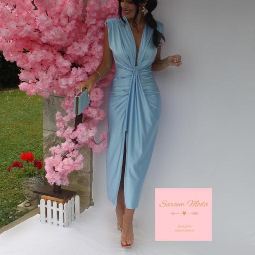 Vestido Damia Azul Bebé Satinado
