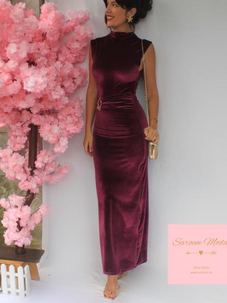Vestido Dam Terciopelo Burdeos [2]