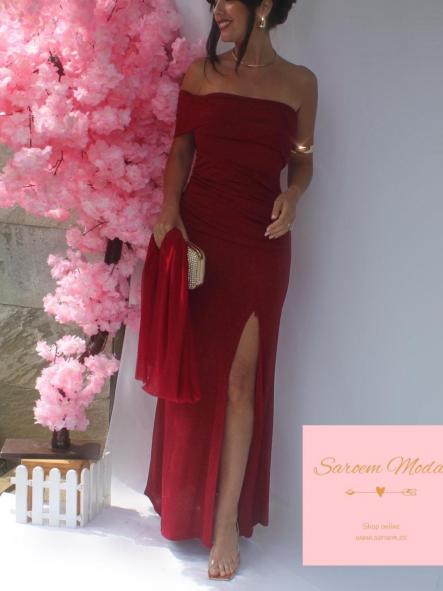 Vestido Támesis Glitter Vino