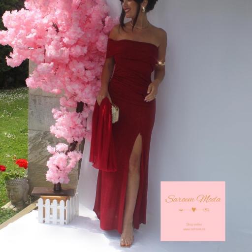 Vestido Támesis Glitter Vino