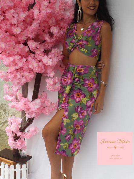 Conjunto Floreado Verde