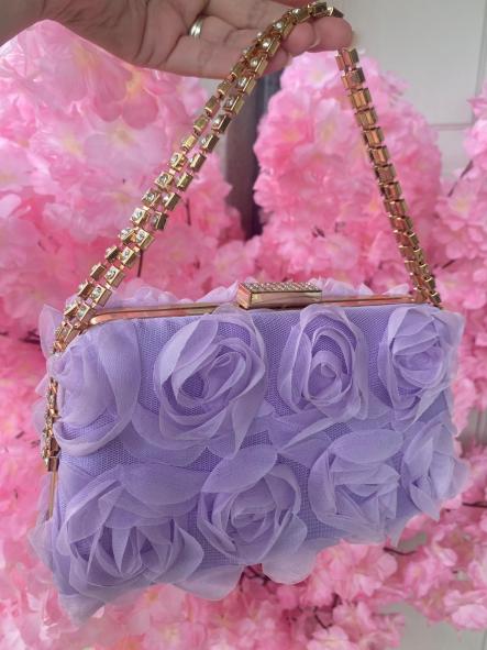 Bolso Floral Brillo Lila [1]