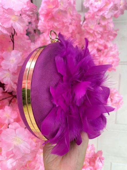 Bolso Redondo Plumas Buganvilla [0]