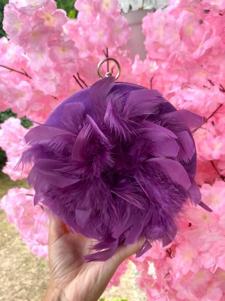 Bolso Redondo Plumas Violeta [0]