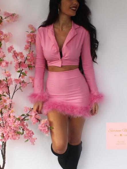 Conjunto Plumón Rosa