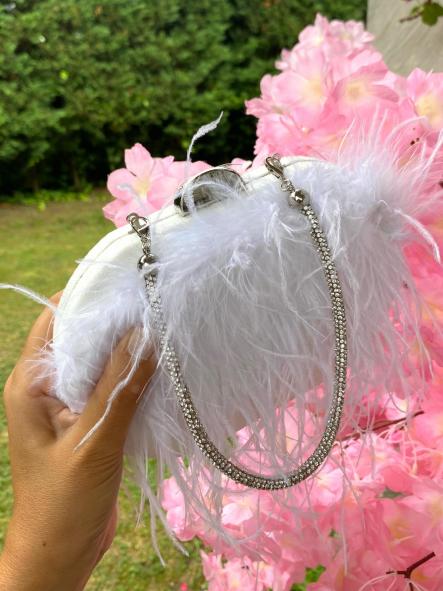 Bolso Plumas Blanco