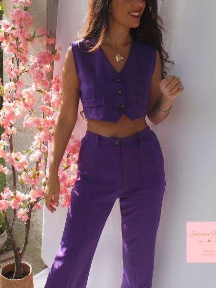 Conjunto Chaleco Morado [2]
