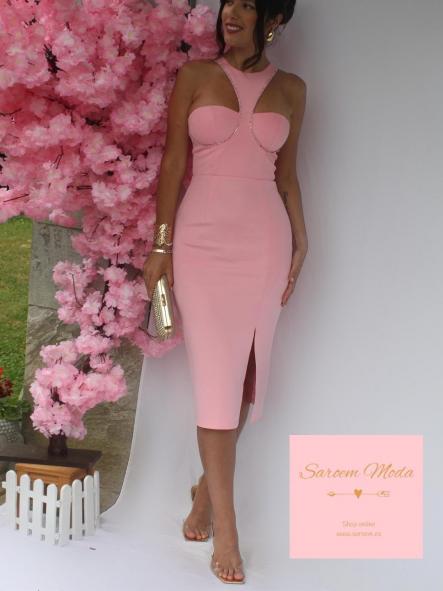 Vestido Strass Rosa Pastel  [1]