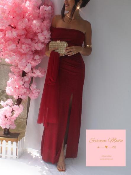 Vestido Támesis Glitter Vino [1]