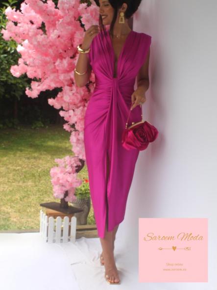 Vestido Damia Fucsia Satinado [1]