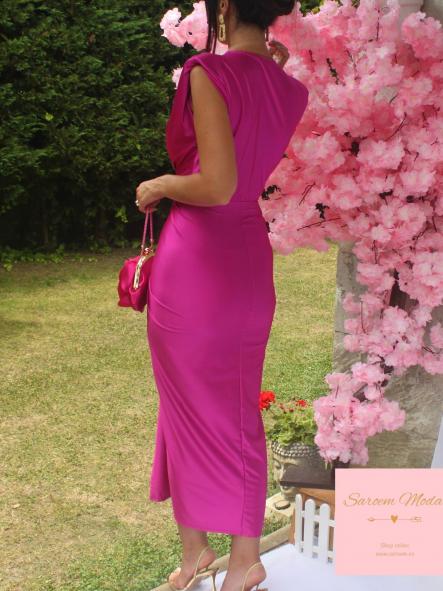 Vestido Damia Fucsia Satinado [2]
