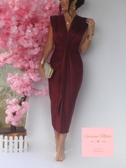 Vestido Damia Granate Satinado [3]