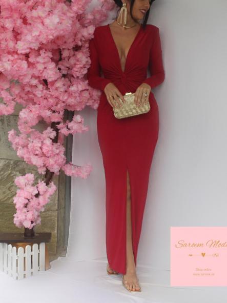 Vestido Nudo Rojo Vino [2]