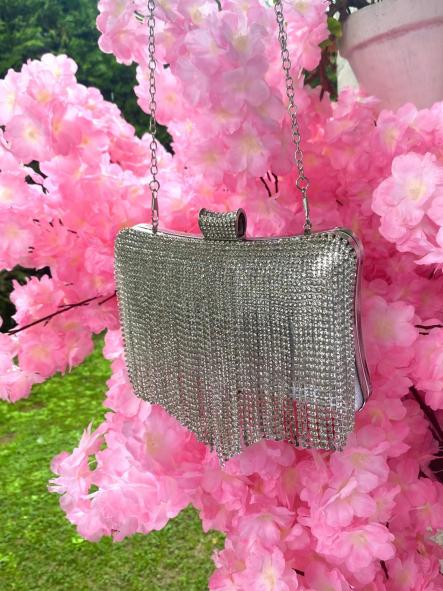 Bolso Fiesta Flecos Plata [1]