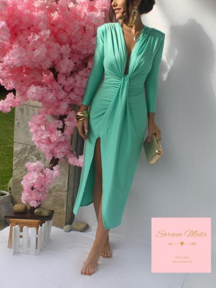 Vestido Damia Turquesa Manga Larga  [0]