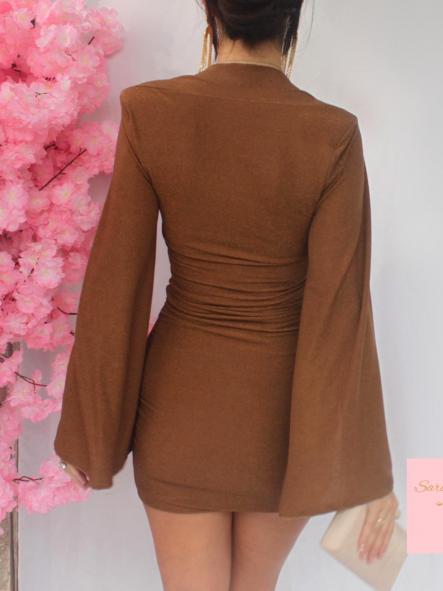 Vestido Suki Glitter Marrón Bronce [4]