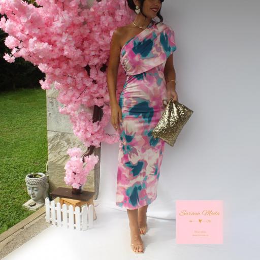 Vestido Samara Estampado Rosa