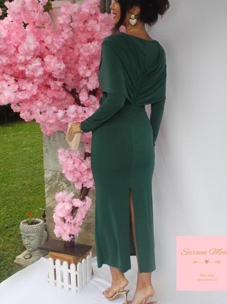 Vestido Sofía Verde Botella [4]