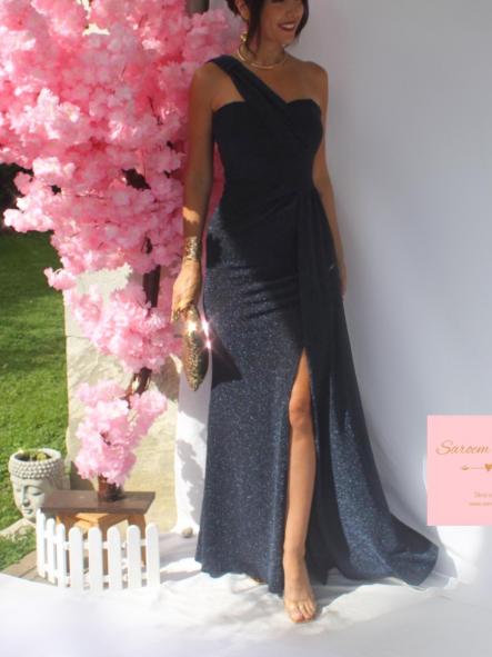 Vestido Uma Glitter Azul Marino [2]