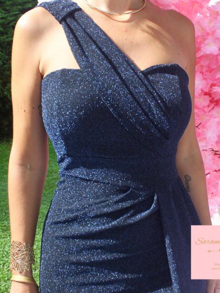 Vestido Uma Glitter Azul Marino [3]
