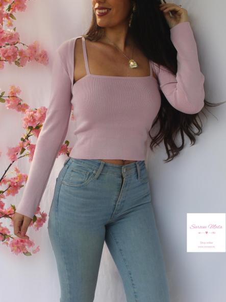 Conjunto top + mangas Lila [3]