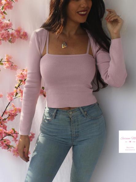 Conjunto top + mangas Lila [1]