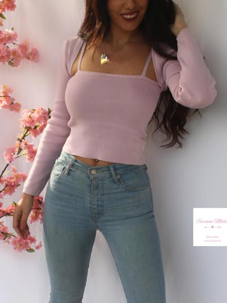 Conjunto top + mangas Lila [2]