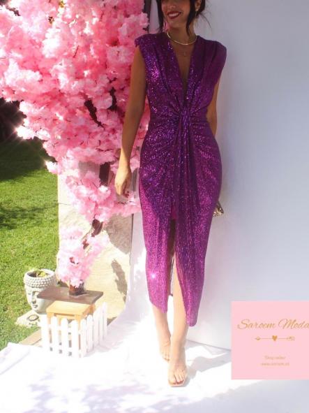 Vestido Damia Lentejuelas Púrpura