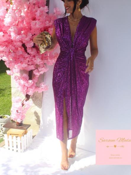 Vestido Damia Lentejuelas Púrpura [2]