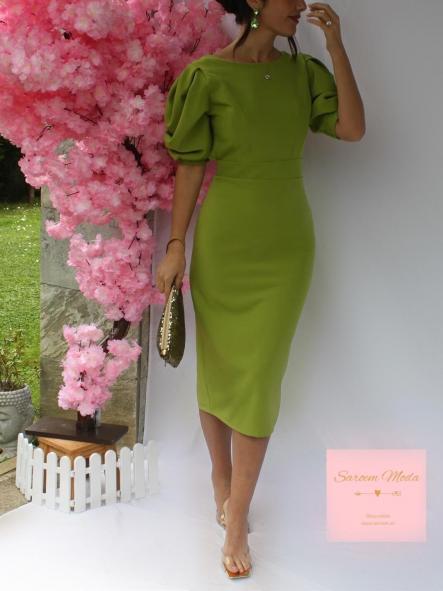Vestido Copete Pistacho