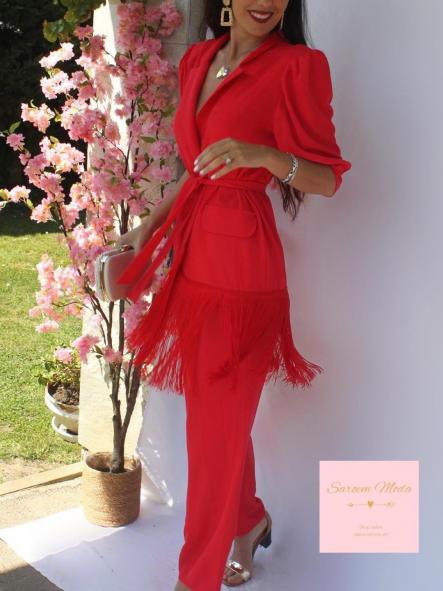 Conjunto Flecos Rojo