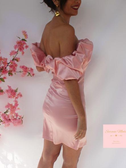 Vestido Satinado Rosa [2]
