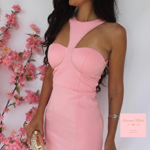 Vestido Strass Rosa Pastel  [4]