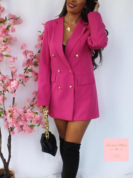Maxi Blazer Botones Fucsia [3]