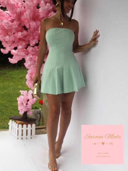 Mini Vestido Aiko Verde Agua [4]