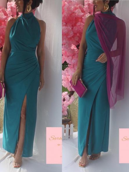 Vestido Yanis Azul Esmeralda [4]