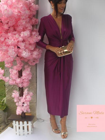 Vestido Damia Berenjena Manga Larga [3]