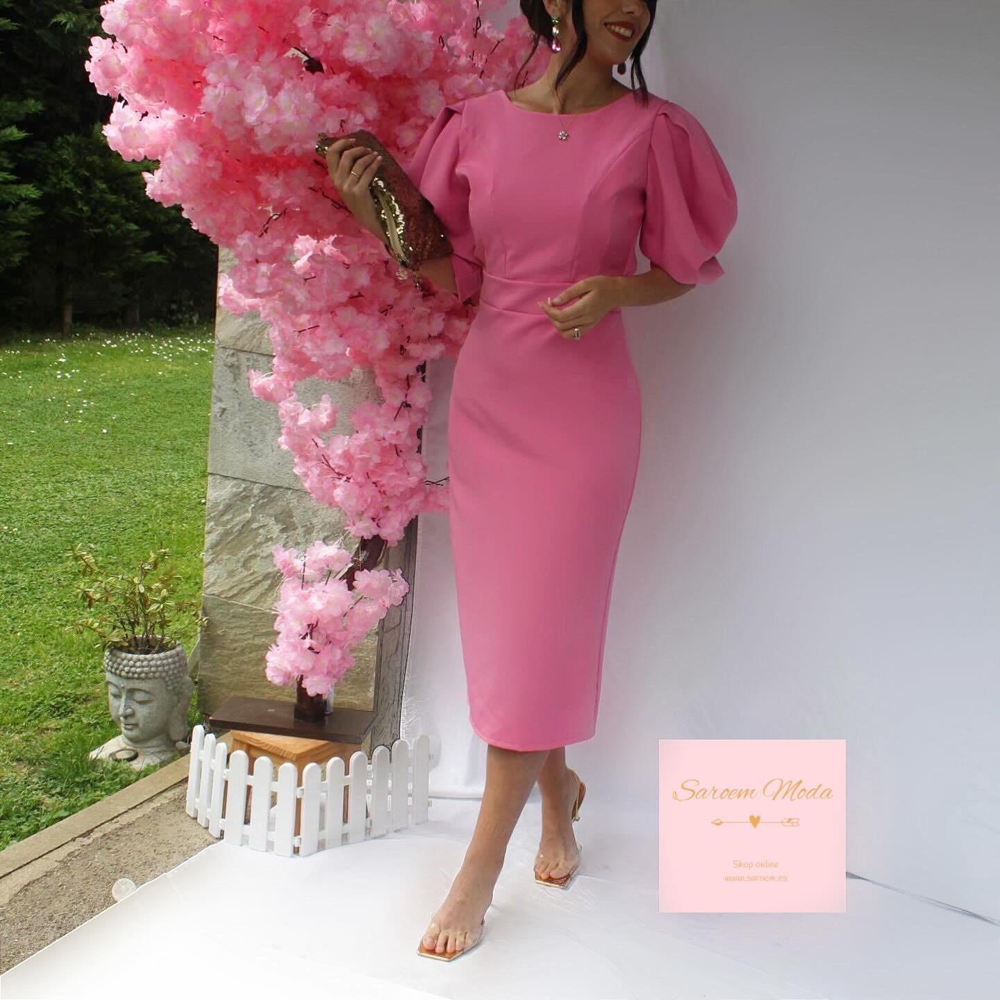 Vestido Copete Rosa